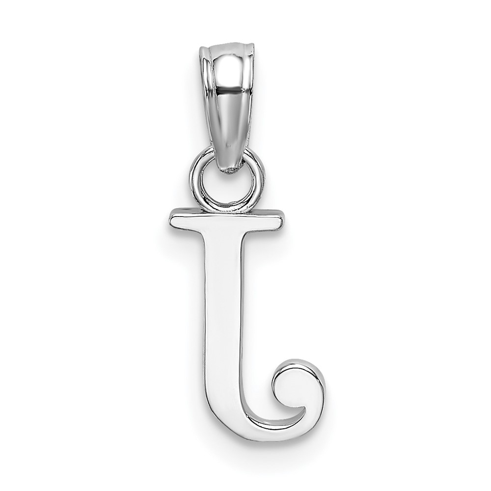10K White Gold Polished J Block Initial Charm (10K6423WJ)