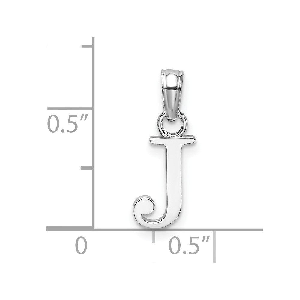 10K White Gold Polished J Block Initial Charm (10K6423WJ)