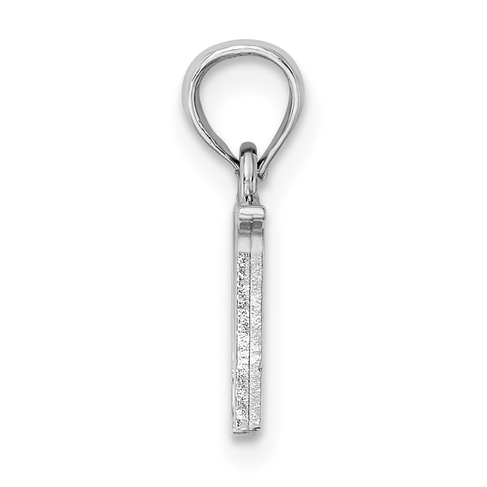 10K White Gold Polished N Block Initial Charm (10K6423WN)