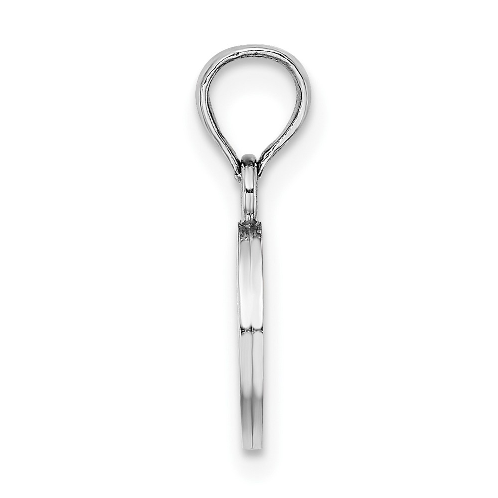 10K White Gold Polished O Block Initial Charm (10K6423WO)