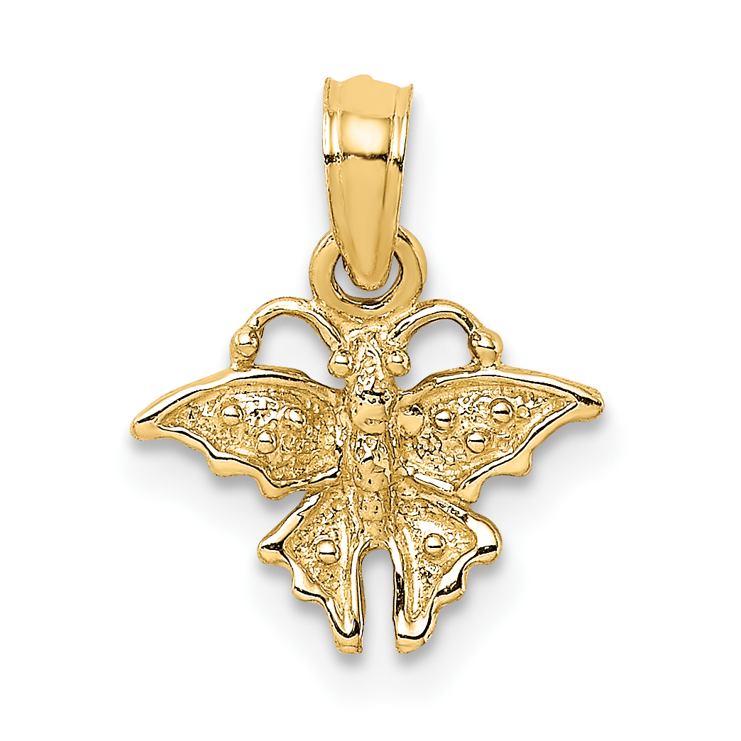 10K Textured Mini Butterfly Charm (10K6429)