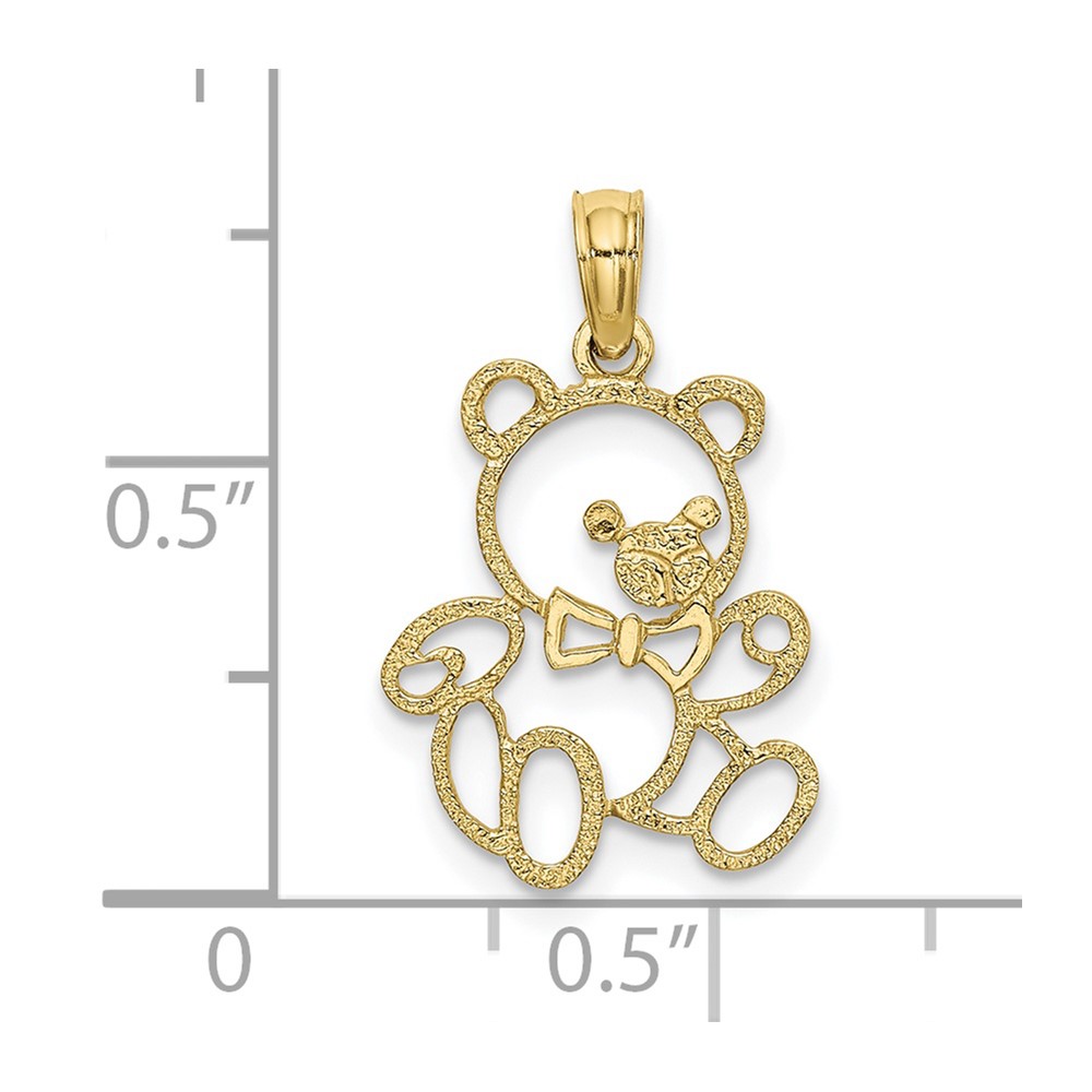 10K Cut Out Teddy Bear Charm (10K6439)