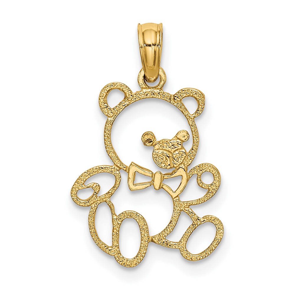 10K Cut Out Teddy Bear Charm (10K6439)