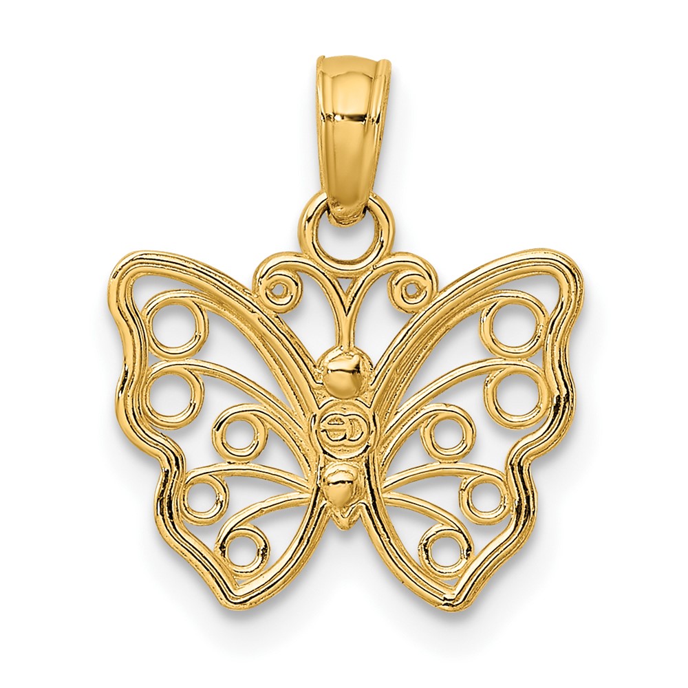 10K Cut-Out Small Butterfly Charm (10K6443)