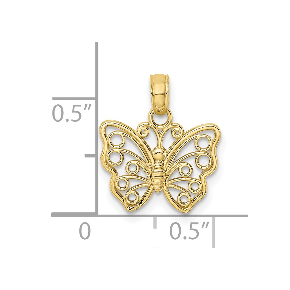10K Cut-Out Small Butterfly Charm (10K6443)