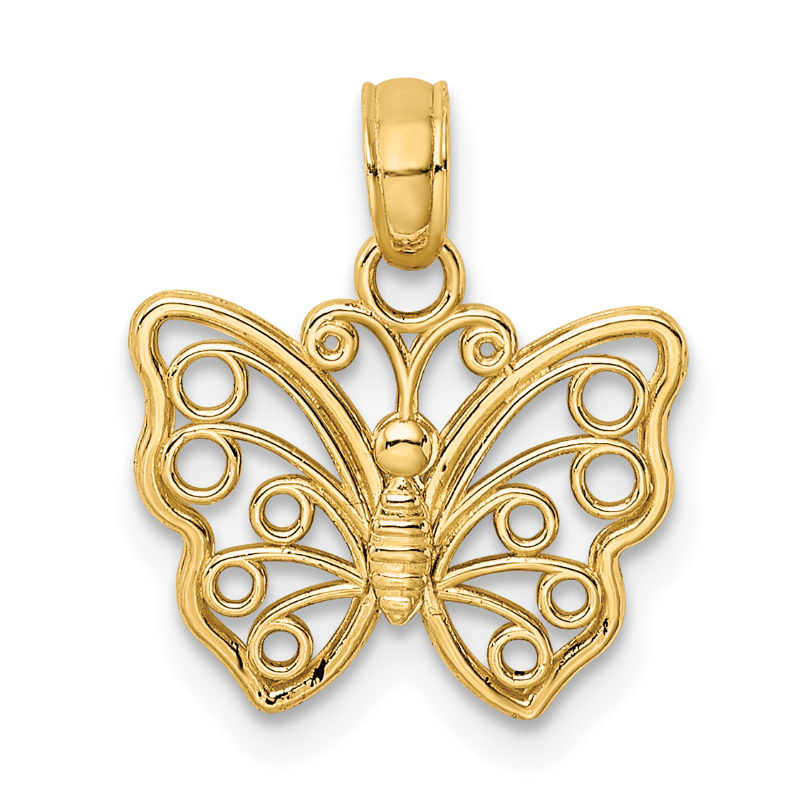 10K Cut-Out Small Butterfly Charm (10K6443)