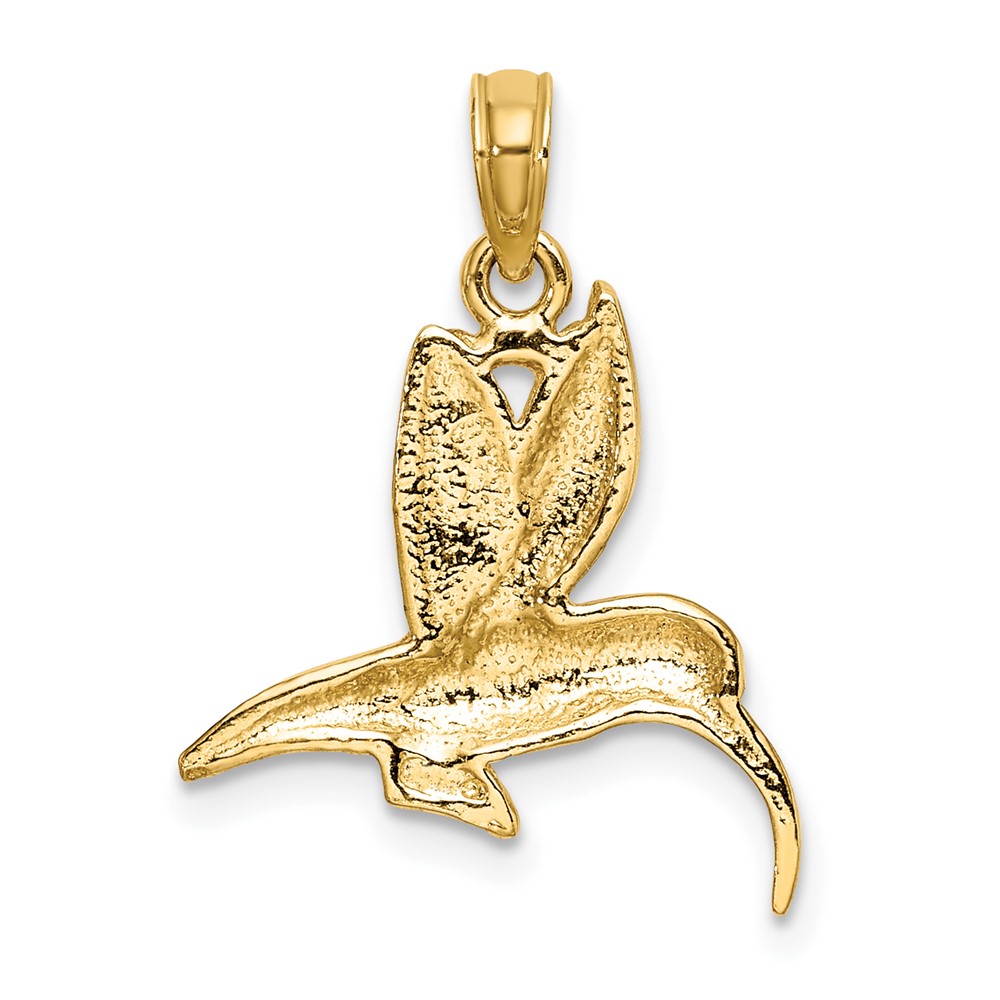 10K Textured Hummingbird Flying Charm (10K6447)