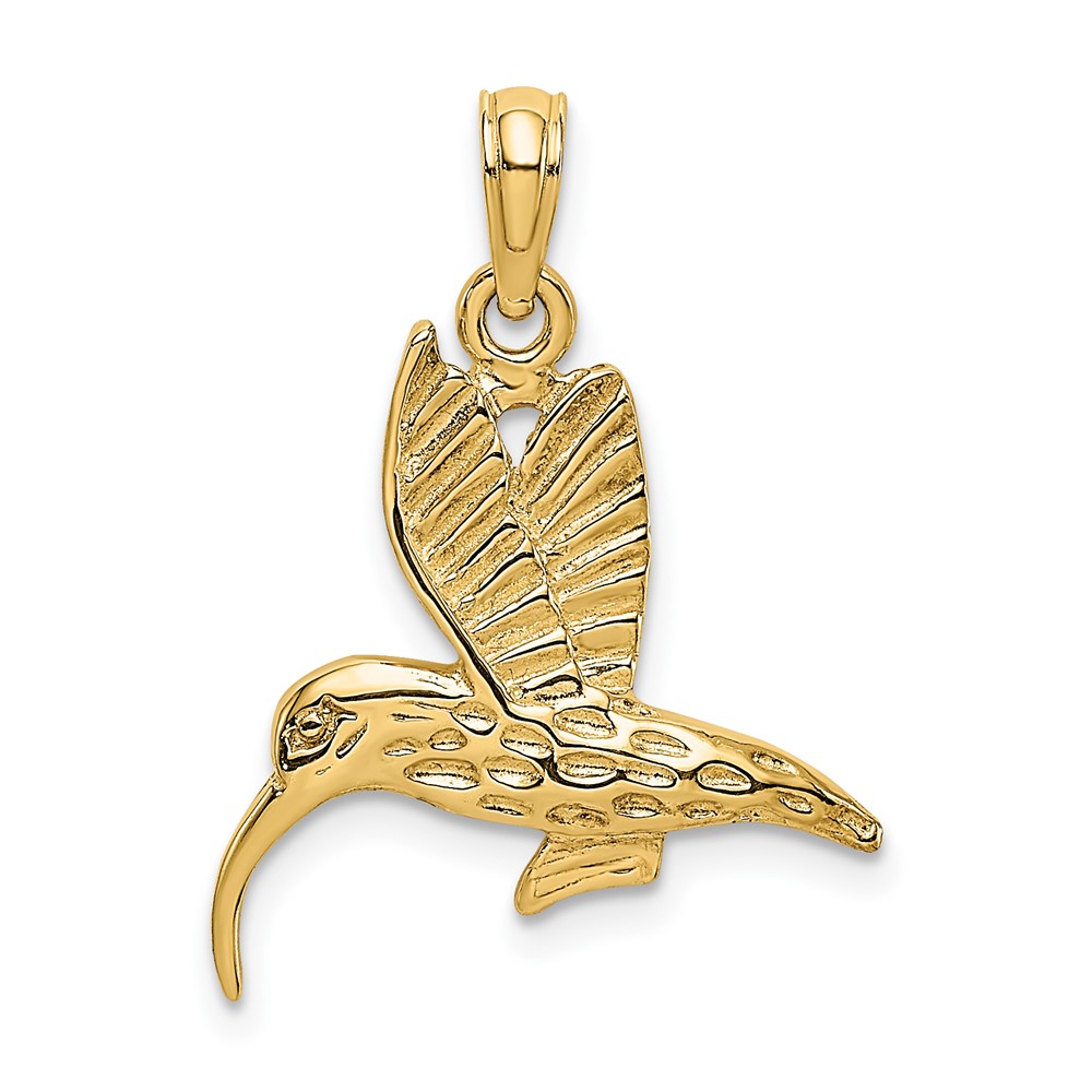 10K Textured Hummingbird Flying Charm (10K6447)