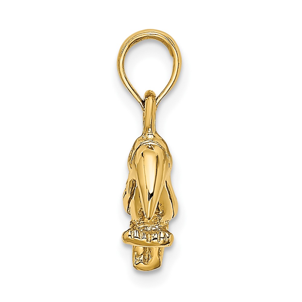 10K 3-D Textured/Polished Toucan Bird Charm (10K6448)