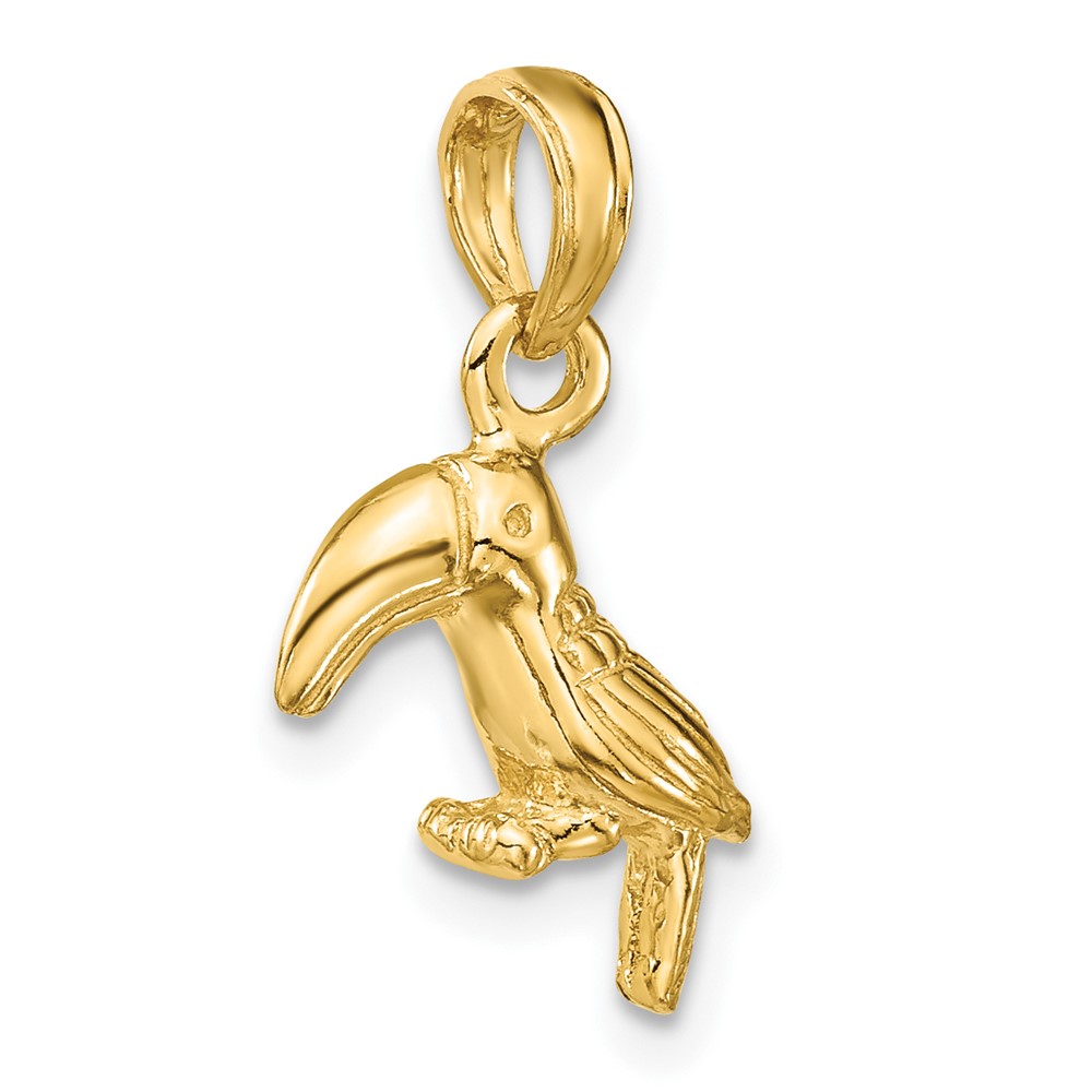 10K 3-D Textured/Polished Toucan Bird Charm (10K6448)
