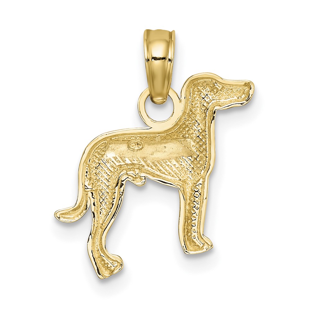10K 2-D Greyhound Dog Charm (10K6453)