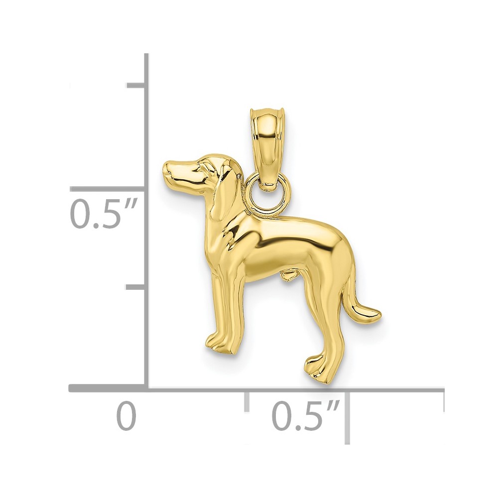 10K 2-D Greyhound Dog Charm (10K6453)