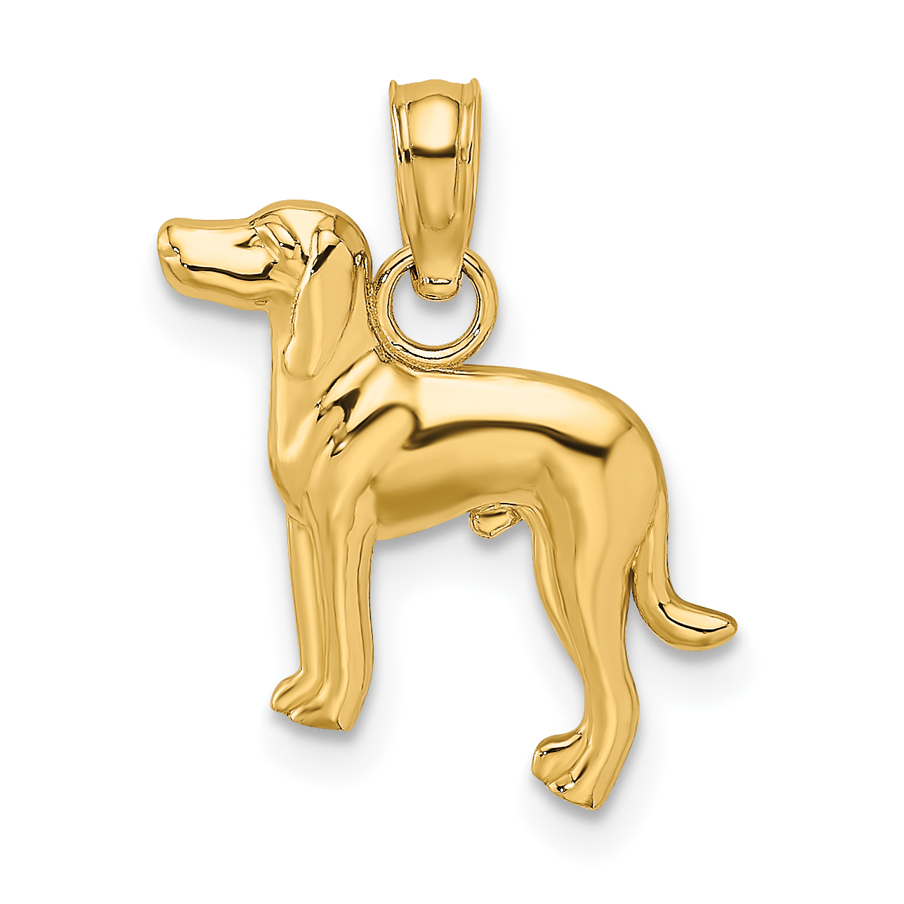 10K 2-D Greyhound Dog Charm (10K6453)