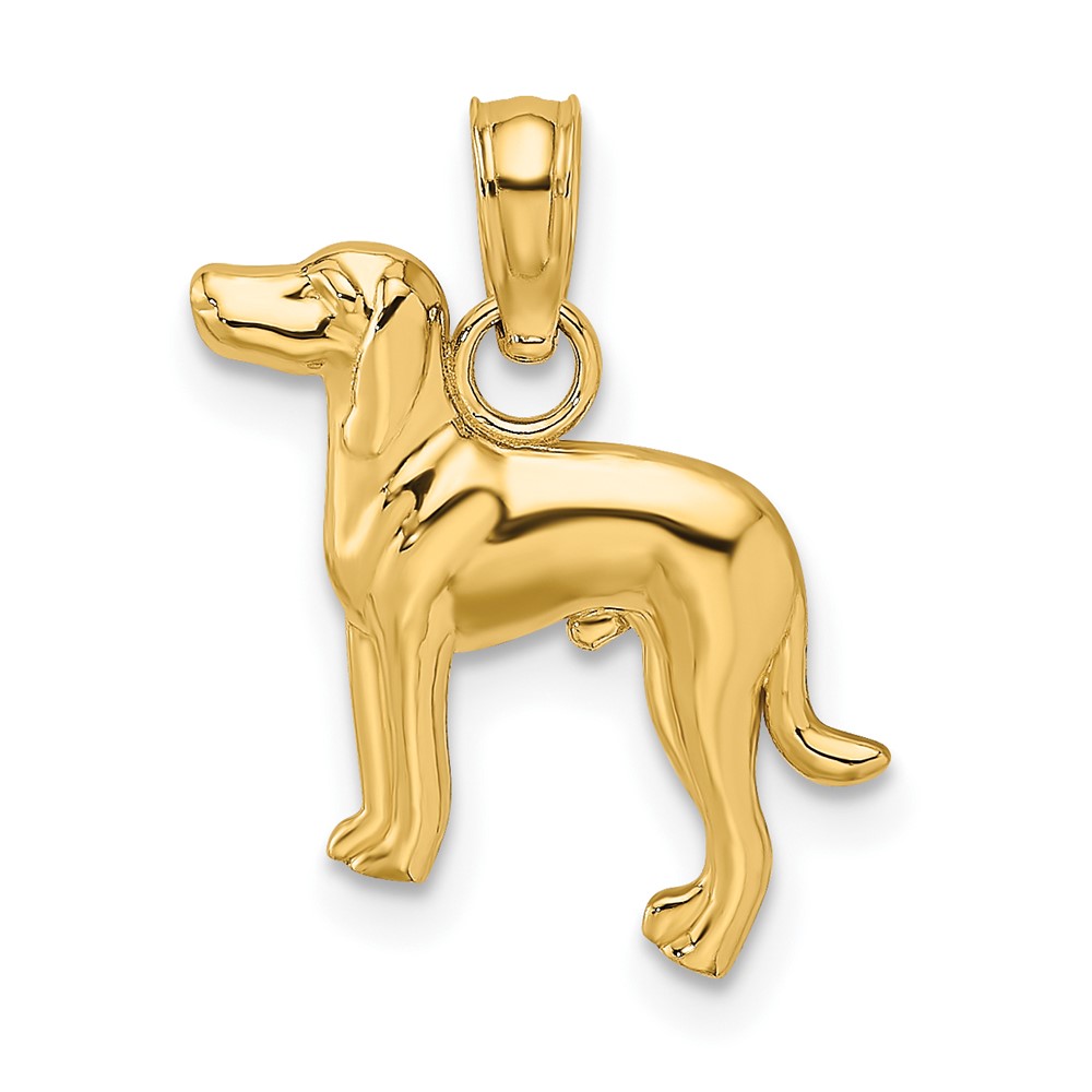 10K 2-D Greyhound Dog Charm (10K6453)