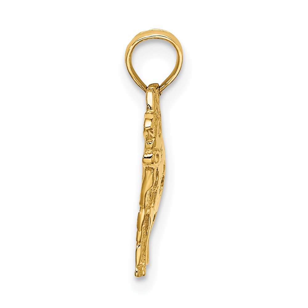10K 2-D Polished Playful Cow Charm (10K6454)