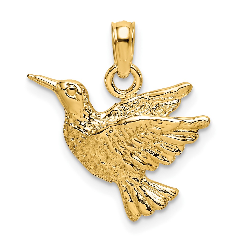 10K Engraved Hummingbird Charm (10K6466)