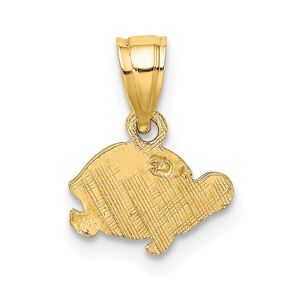 10K Flat and Engraved Mini Turtle Charm (10K6472)