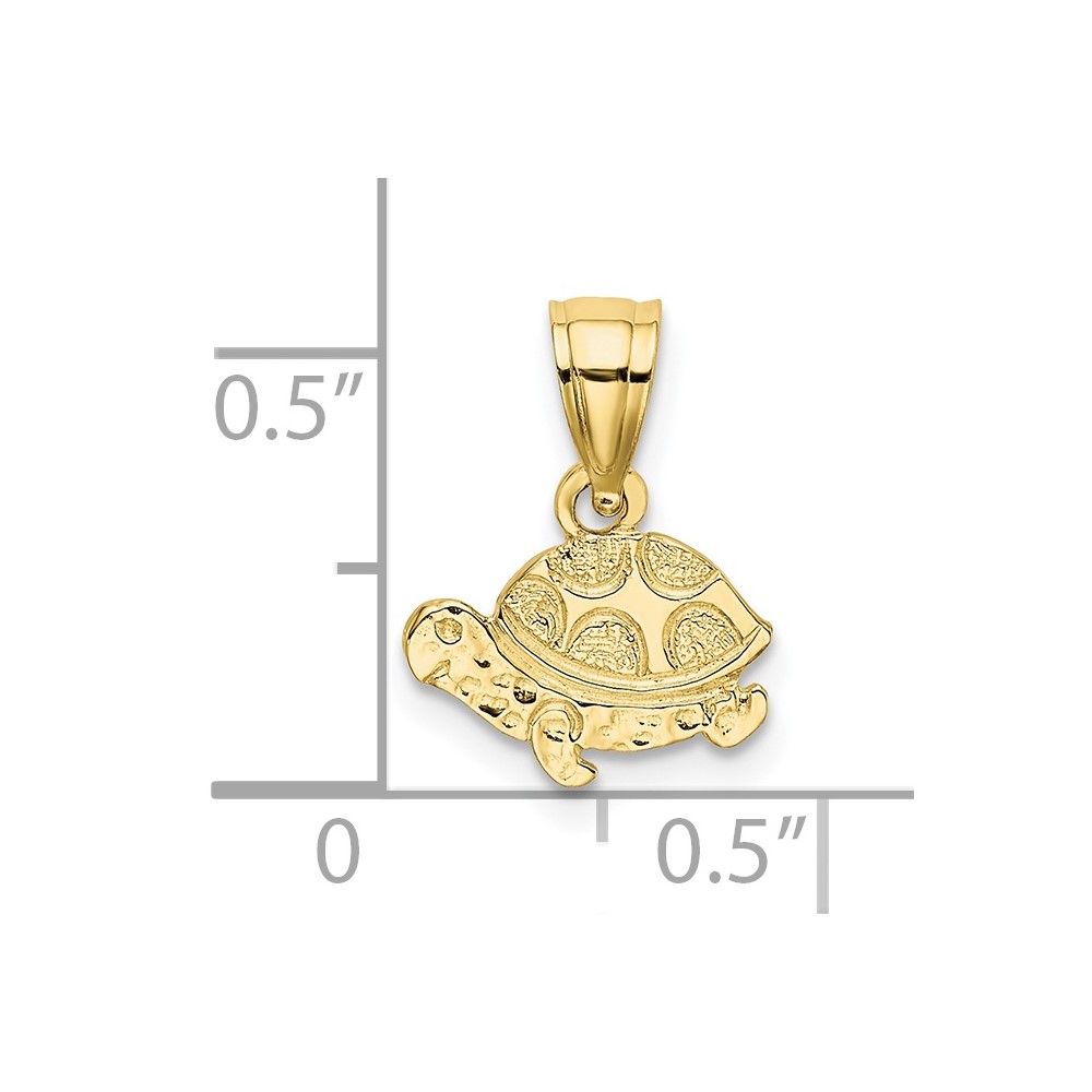 10K Flat and Engraved Mini Turtle Charm (10K6472)