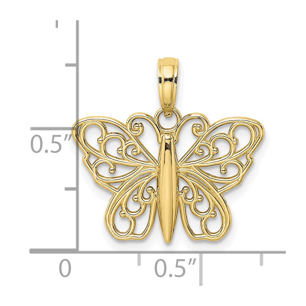 10K Filigree Butterfly Charm (10K6473)