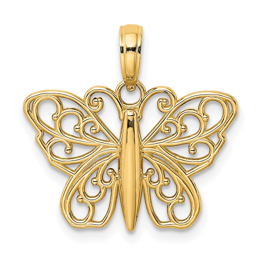 10K Filigree Butterfly Charm (10K6473)