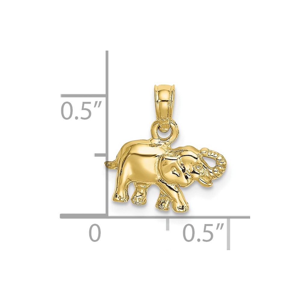 10K Polished Small Elephant Charm (10K6474)