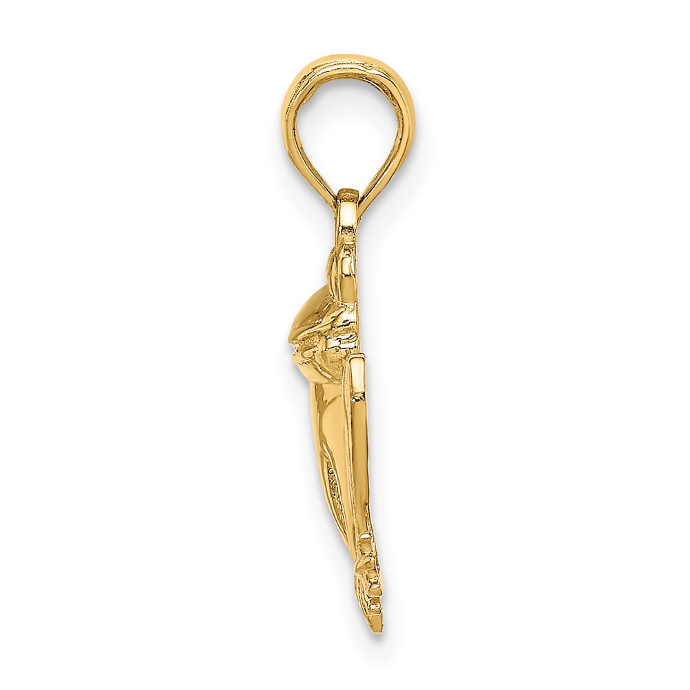 10K Textured Sitting Frog Charm (10K6475)