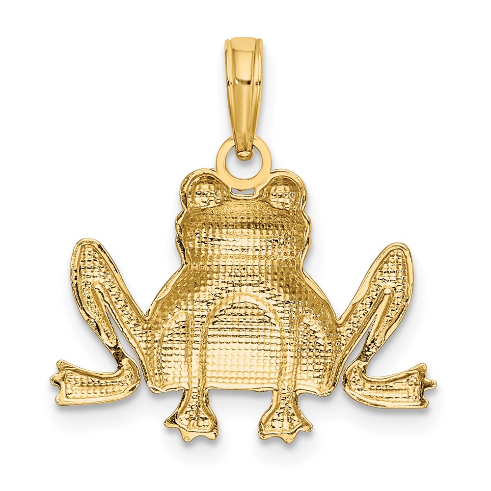 10K Textured Sitting Frog Charm (10K6475)