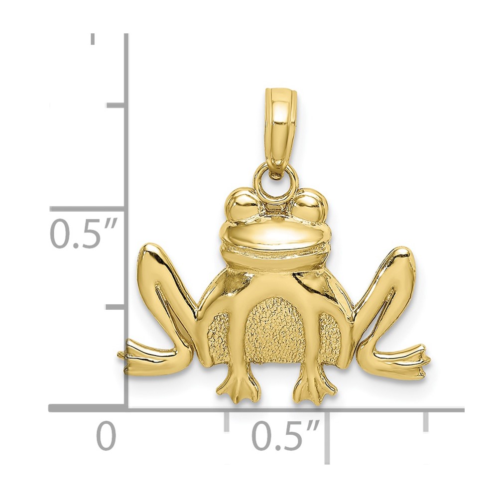 10K Textured Sitting Frog Charm (10K6475)