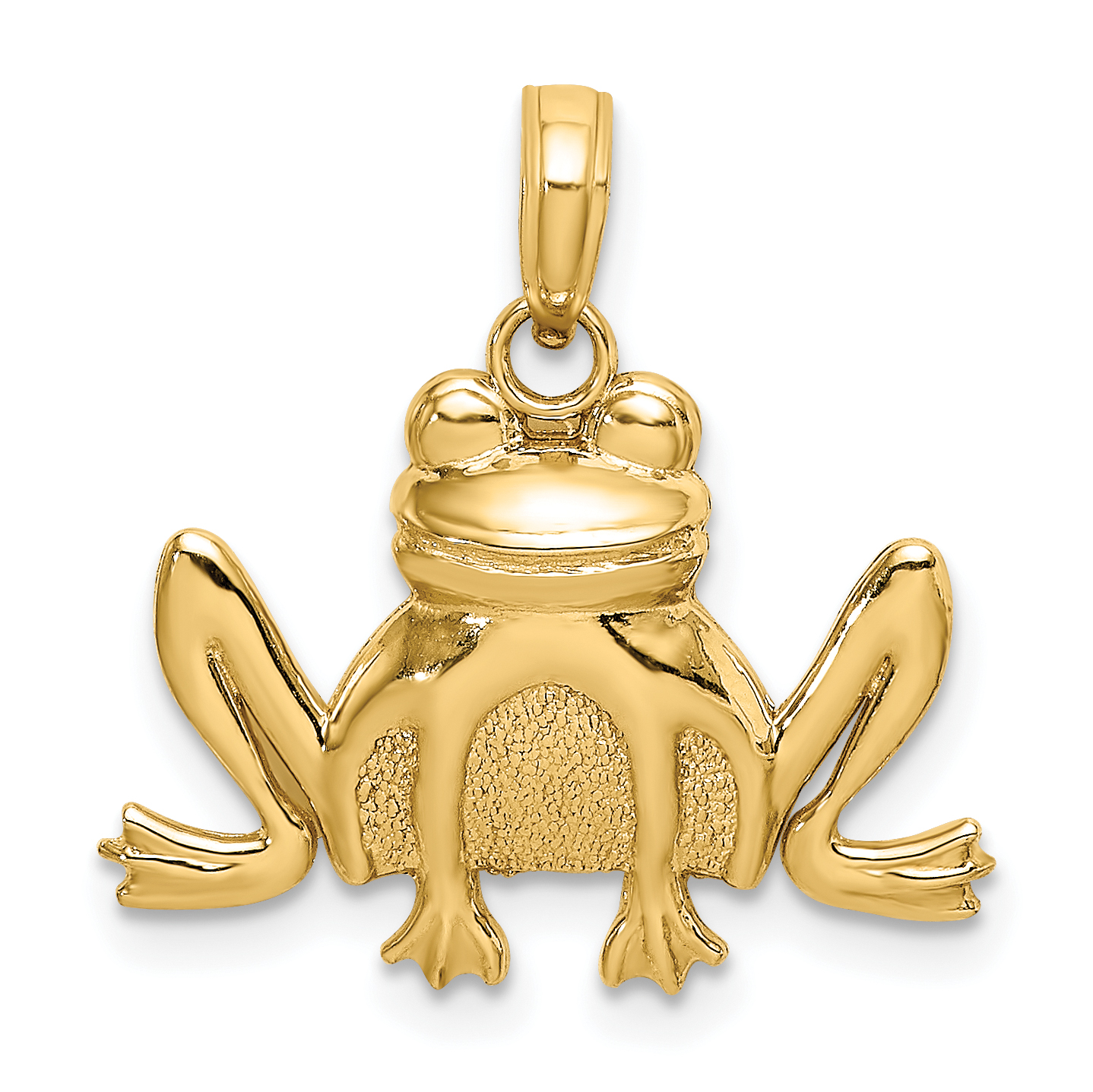 10K Textured Sitting Frog Charm (10K6475)