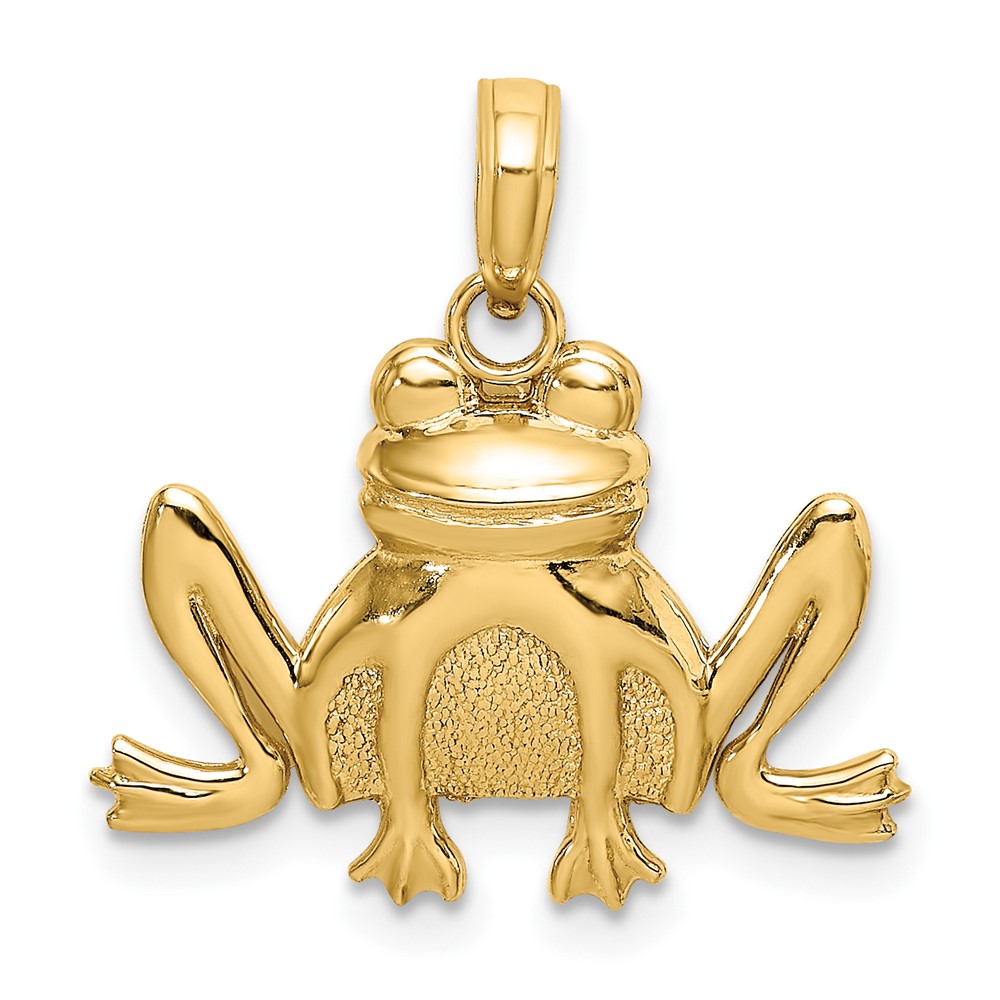 10K Textured Sitting Frog Charm (10K6475)