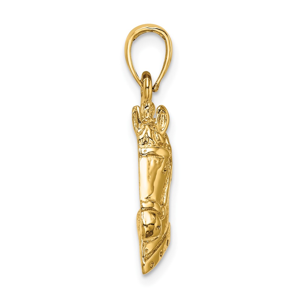 10K Textured Horse Head Charm (10K6496)