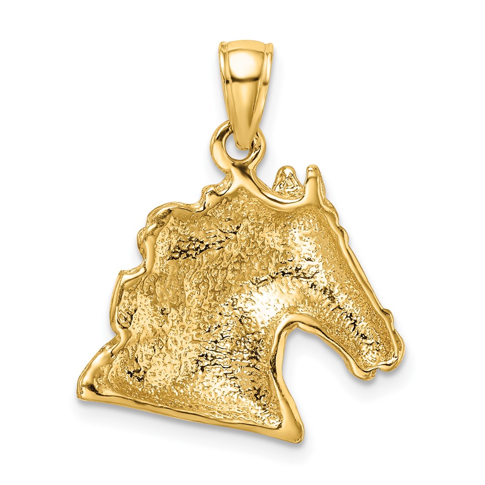 10K Textured Horse Head Charm (10K6496)