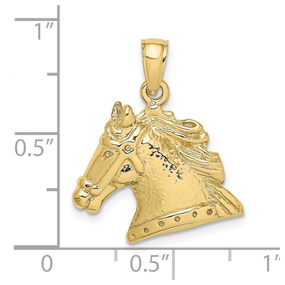 10K Textured Horse Head Charm (10K6496)