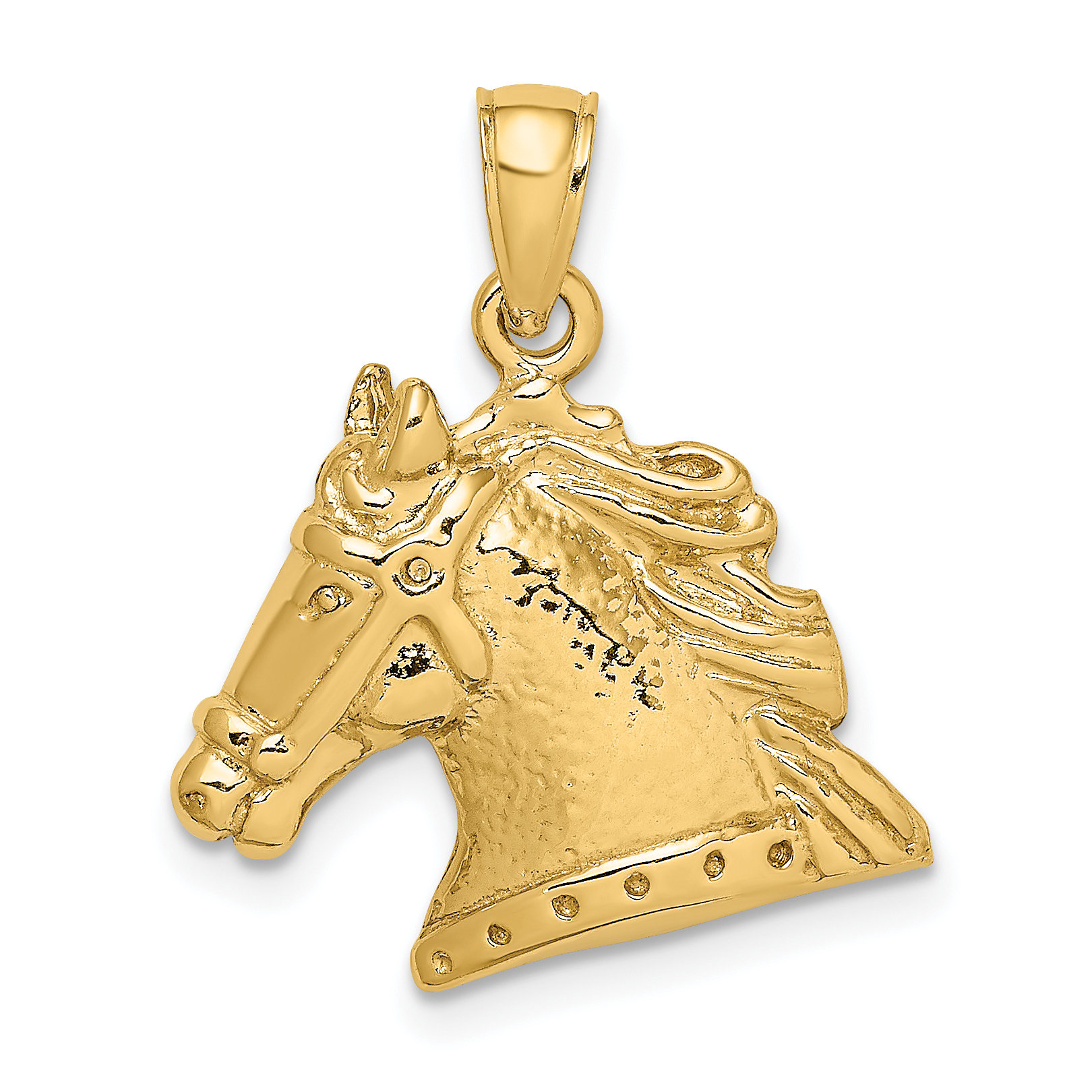 10K Textured Horse Head Charm (10K6496)