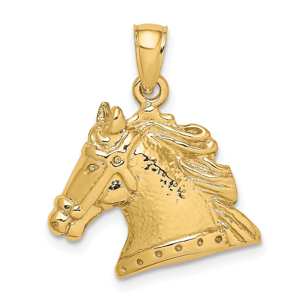 10K Textured Horse Head Charm (10K6496)