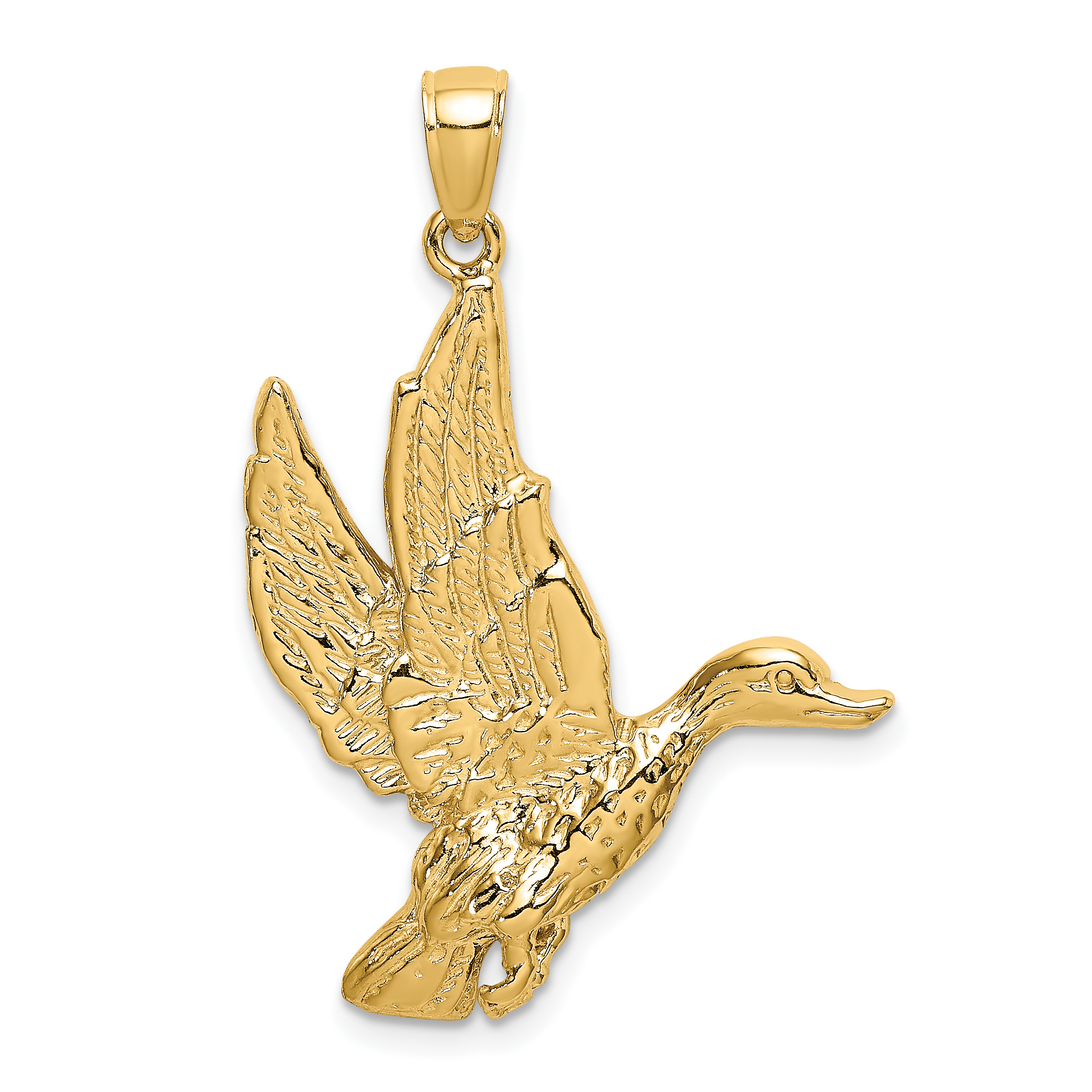 10K Flying Mallard Duck Charm (10K6505)