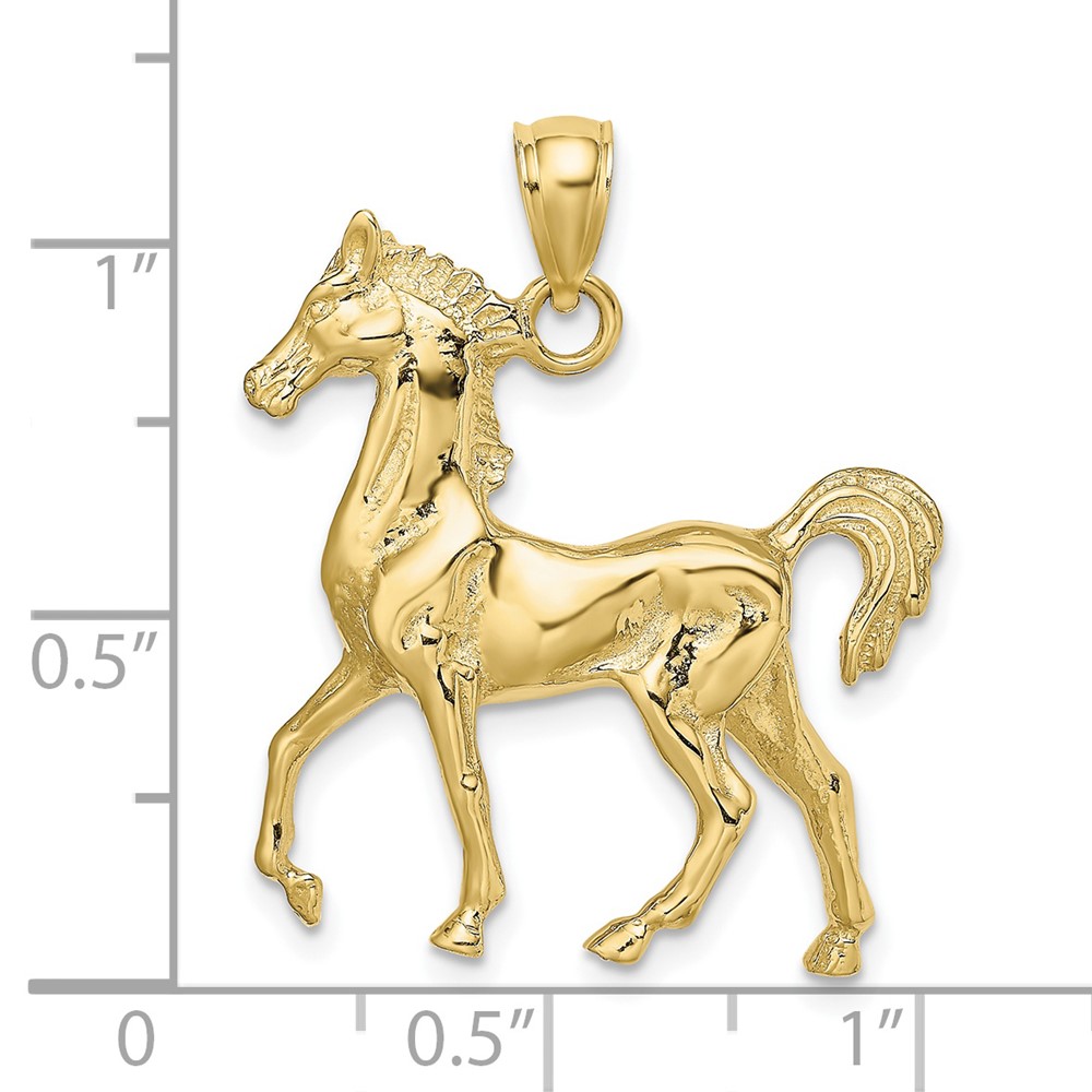 10K 3-D Polished Horse Charm (10K6507)