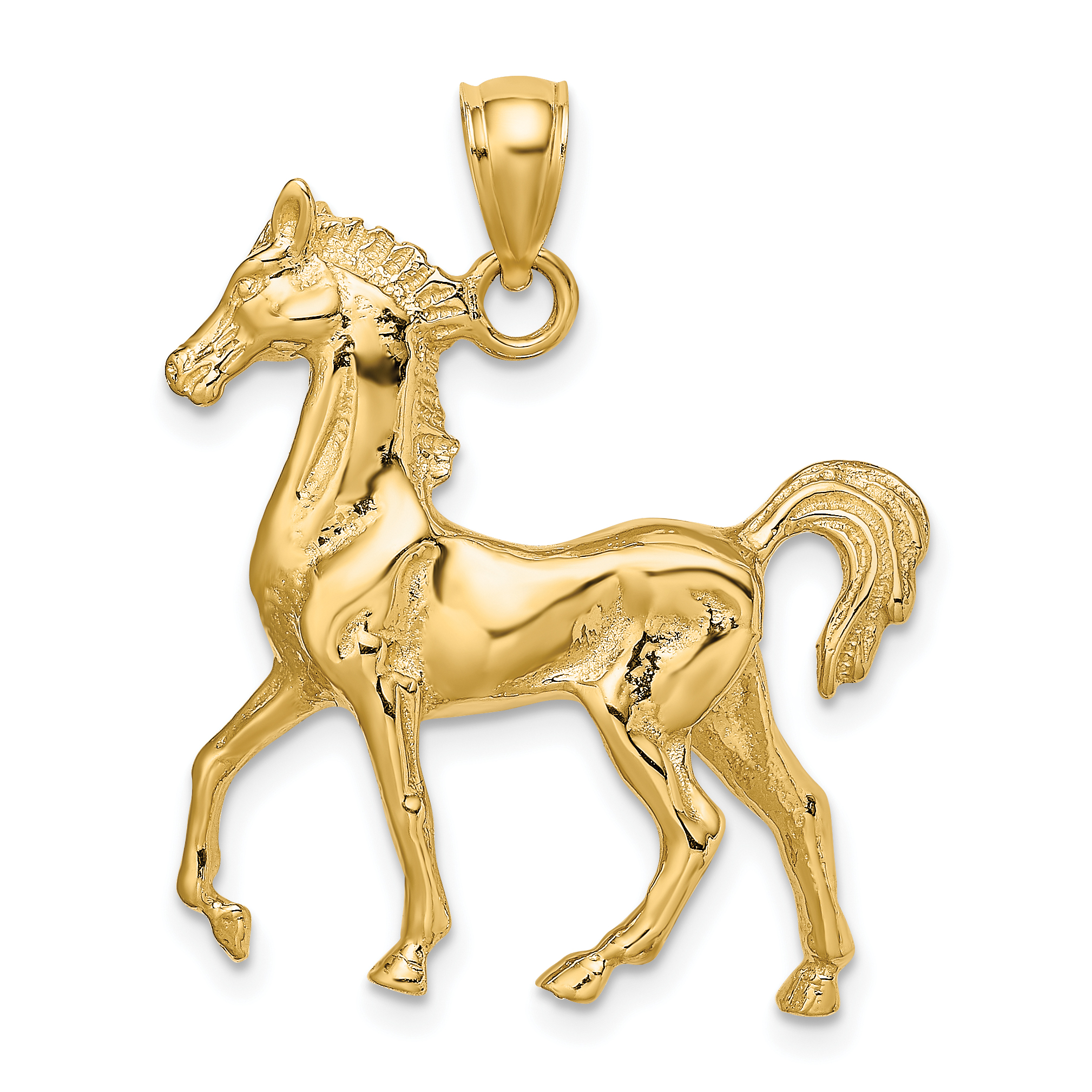10K 3-D Polished Horse Charm (10K6507)