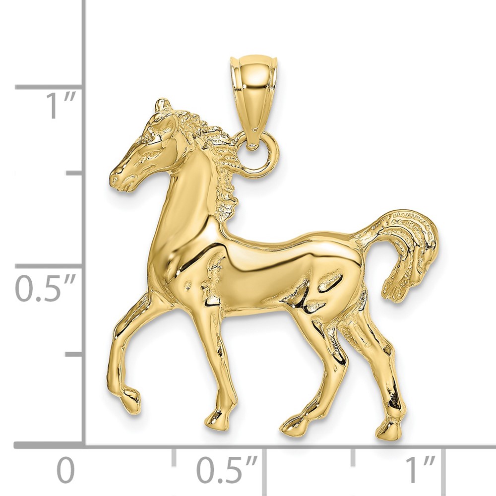 10K 2-D Polished Horse Charm (10K6508)