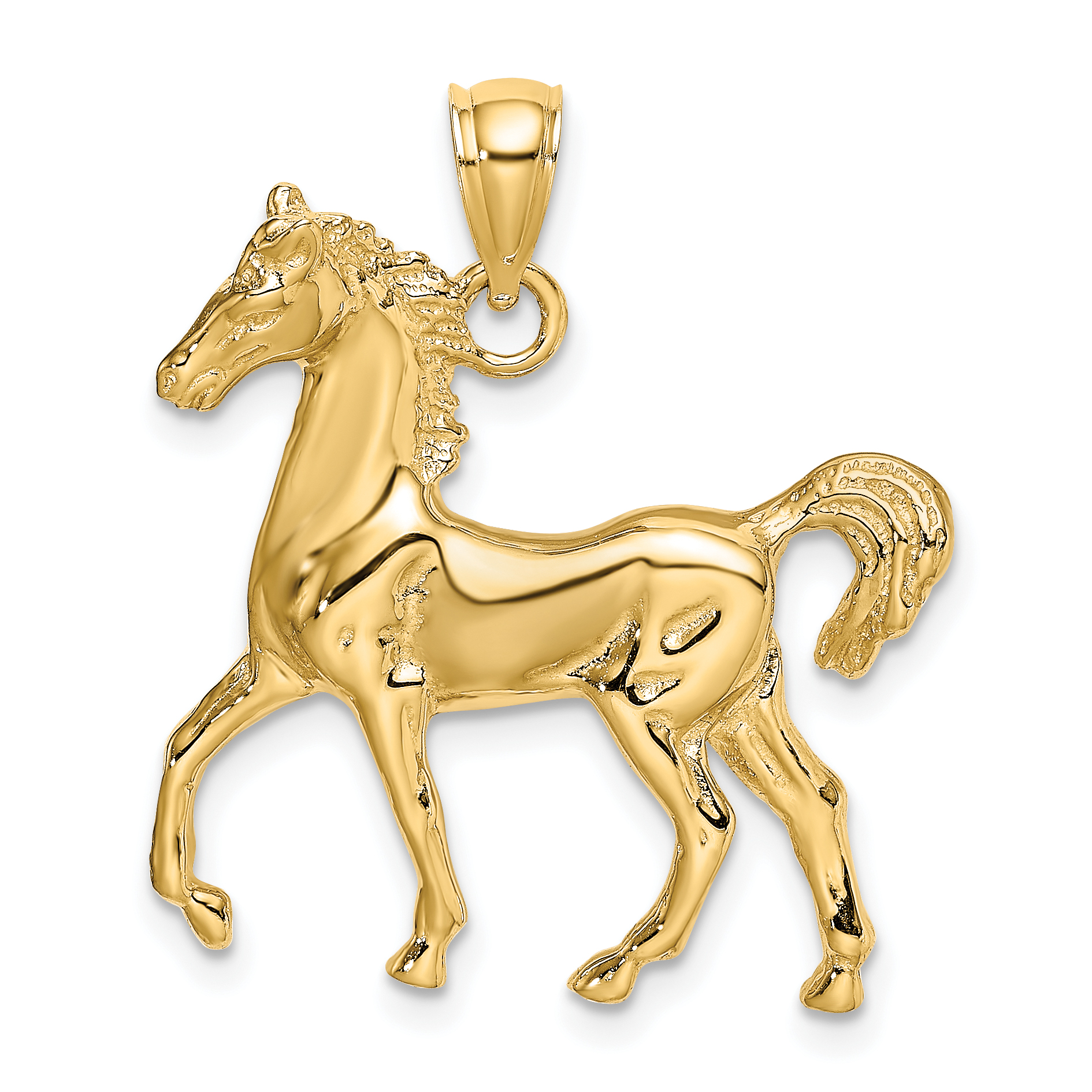 10K 2-D Polished Horse Charm (10K6508)