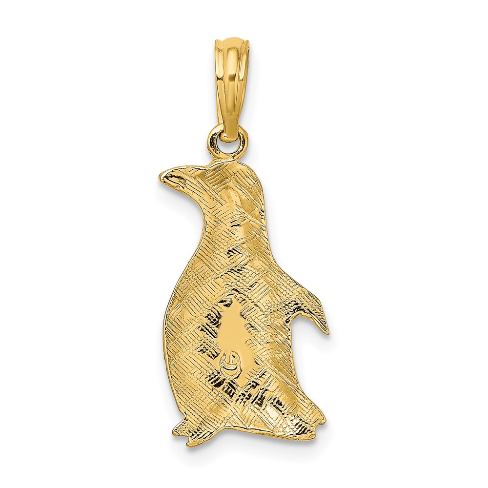 10K 2-D Polished and Engraved Penguin Charm (10K6509)