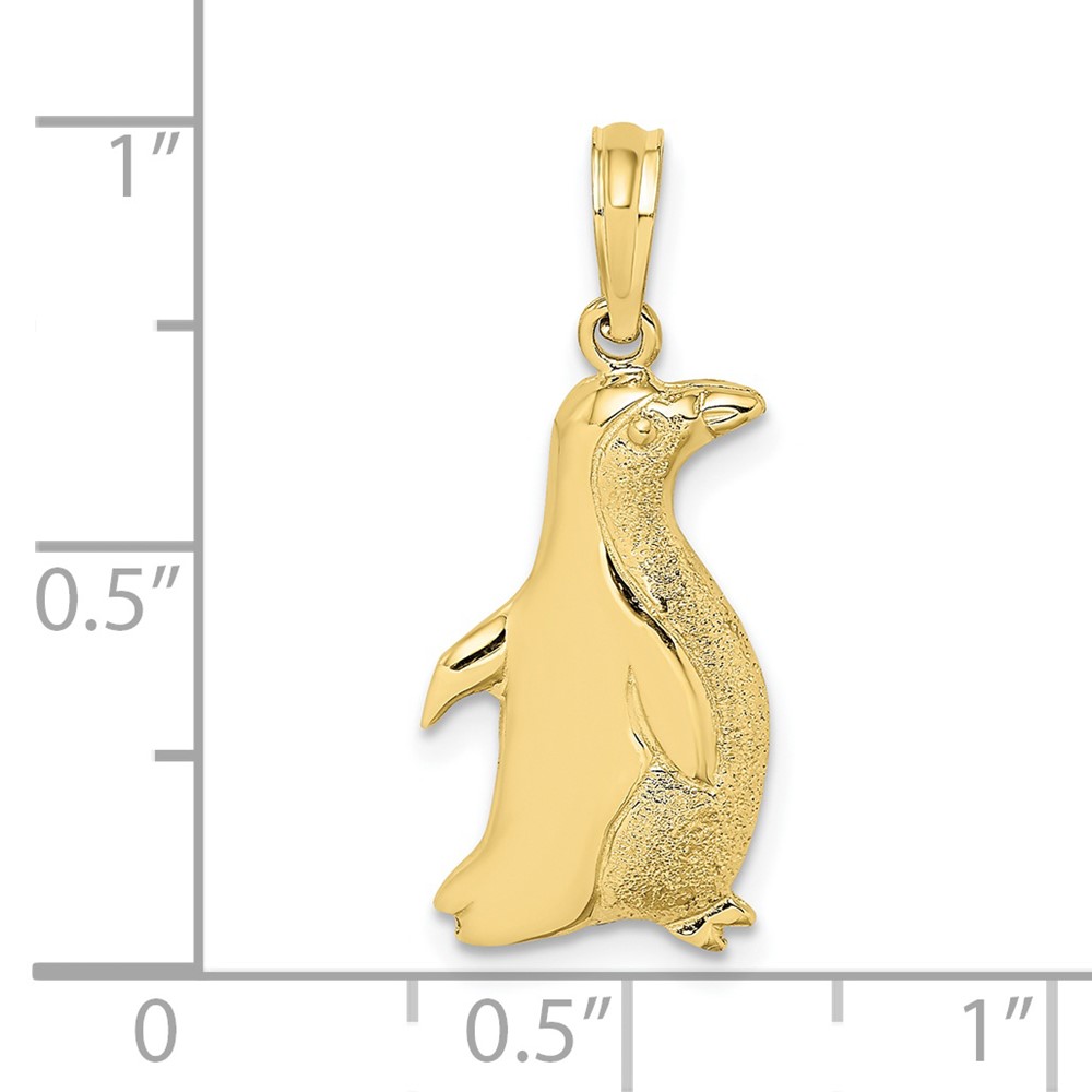 10K 2-D Polished and Engraved Penguin Charm (10K6509)