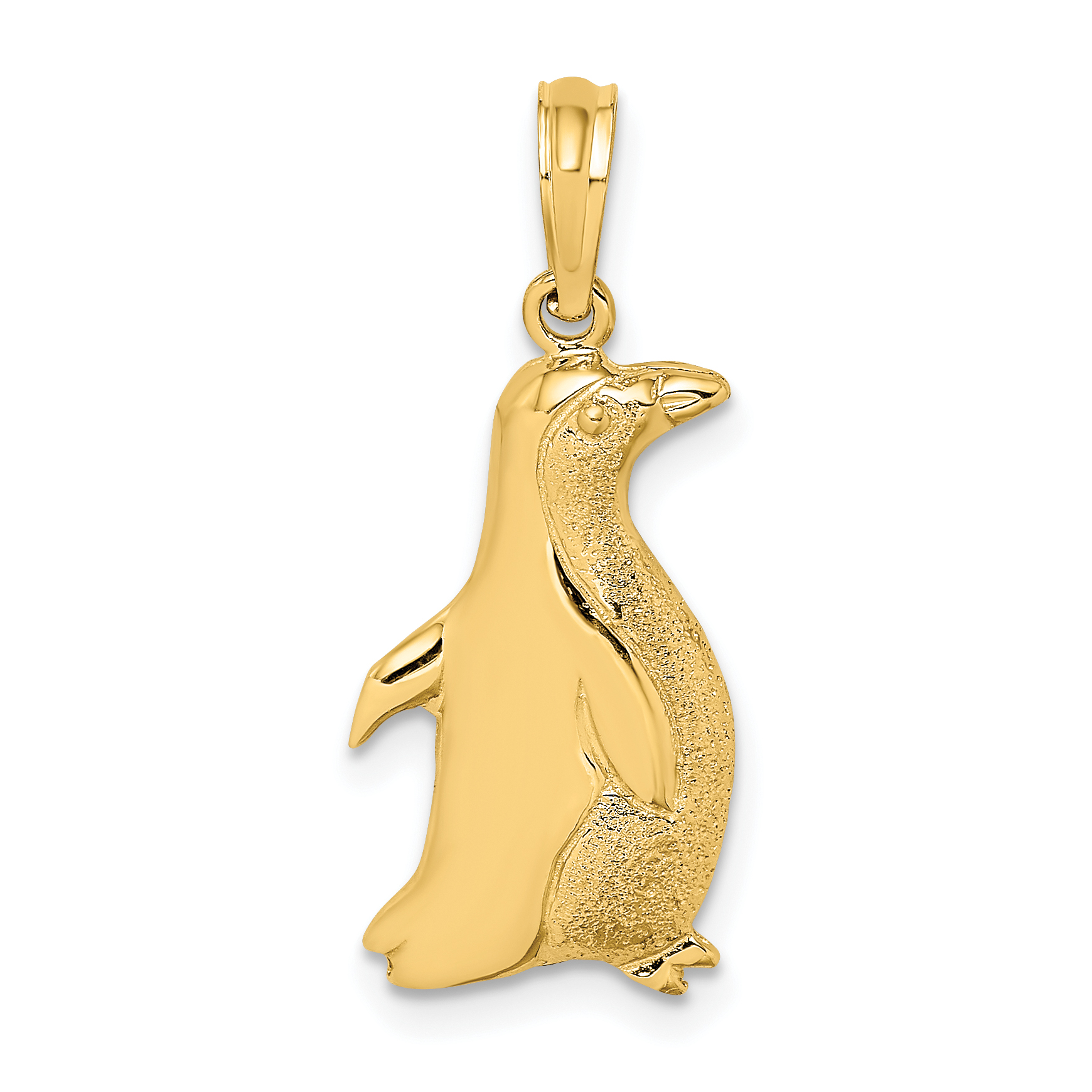 10K 2-D Polished and Engraved Penguin Charm (10K6509)