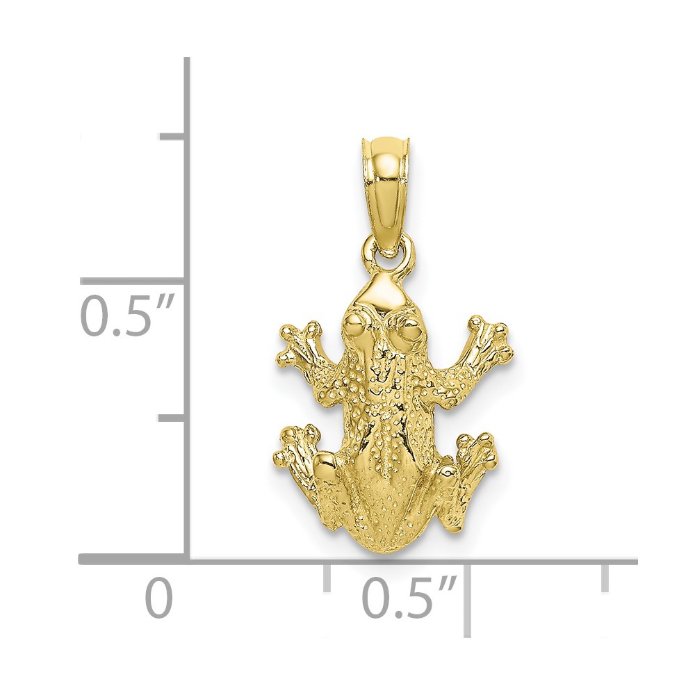 10k Textured Top View FROG Charm (10K6517)