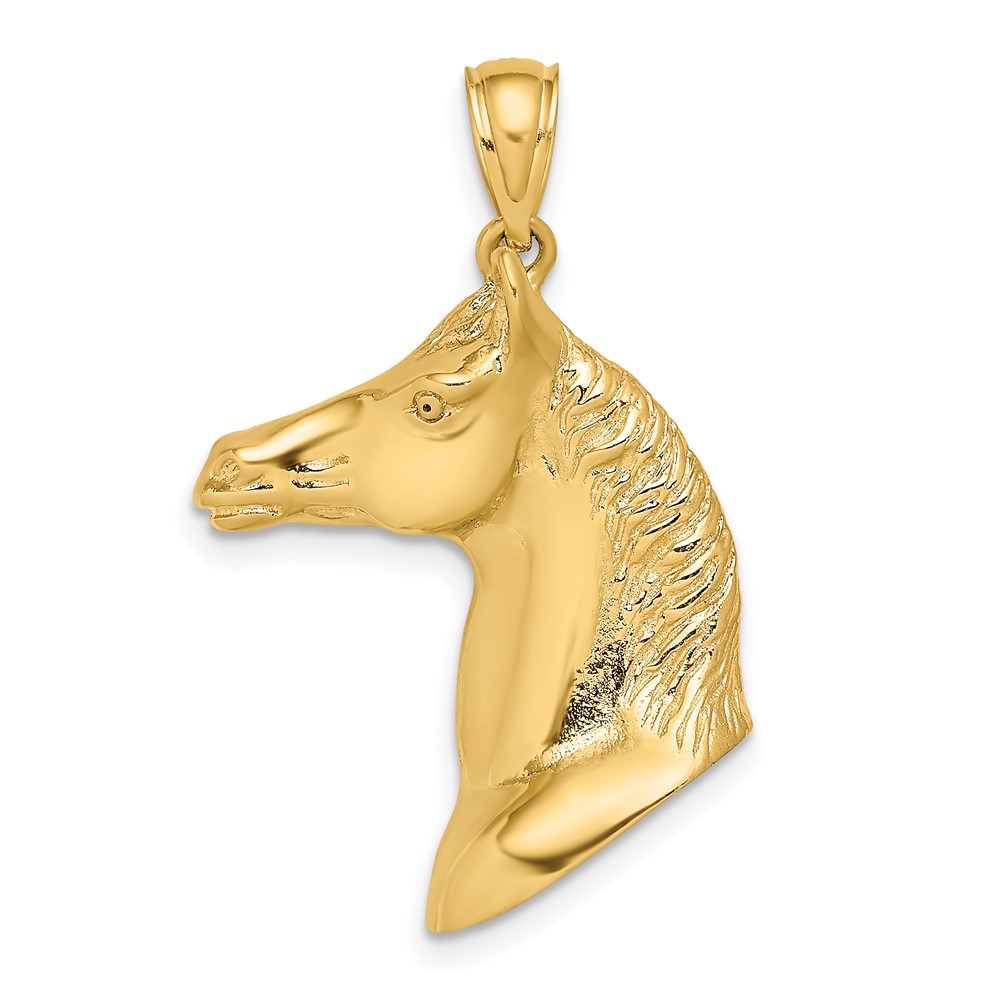 10K 3-D Polished Horse Head Charm (10K6530)