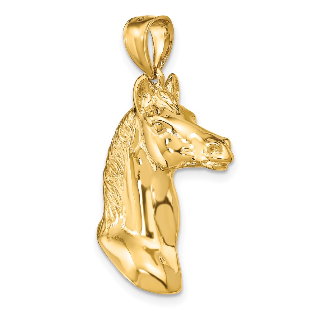 10K 3-D Polished Horse Head Charm (10K6530)