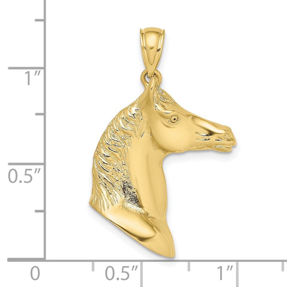10K 3-D Polished Horse Head Charm (10K6530)