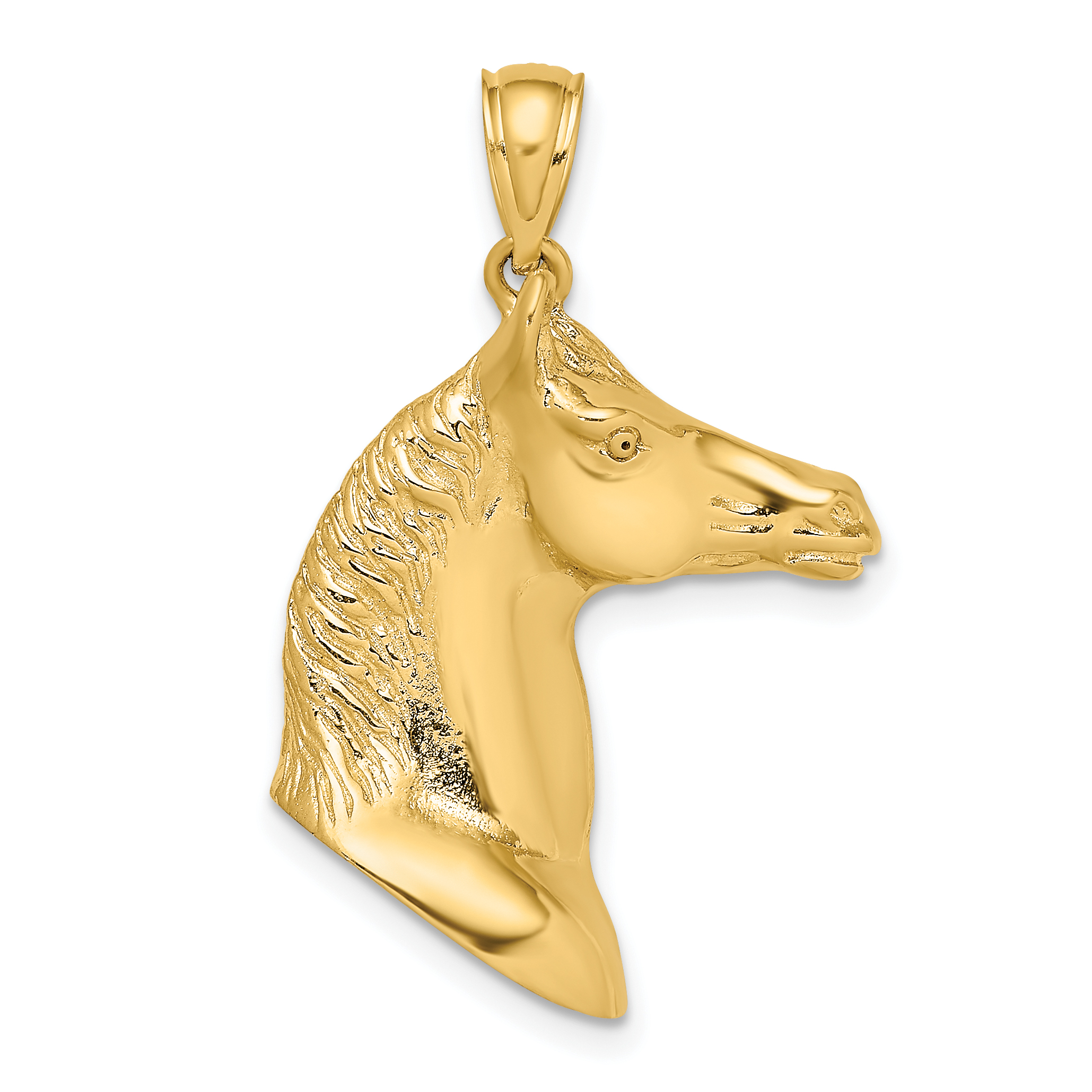 10K 3-D Polished Horse Head Charm (10K6530)