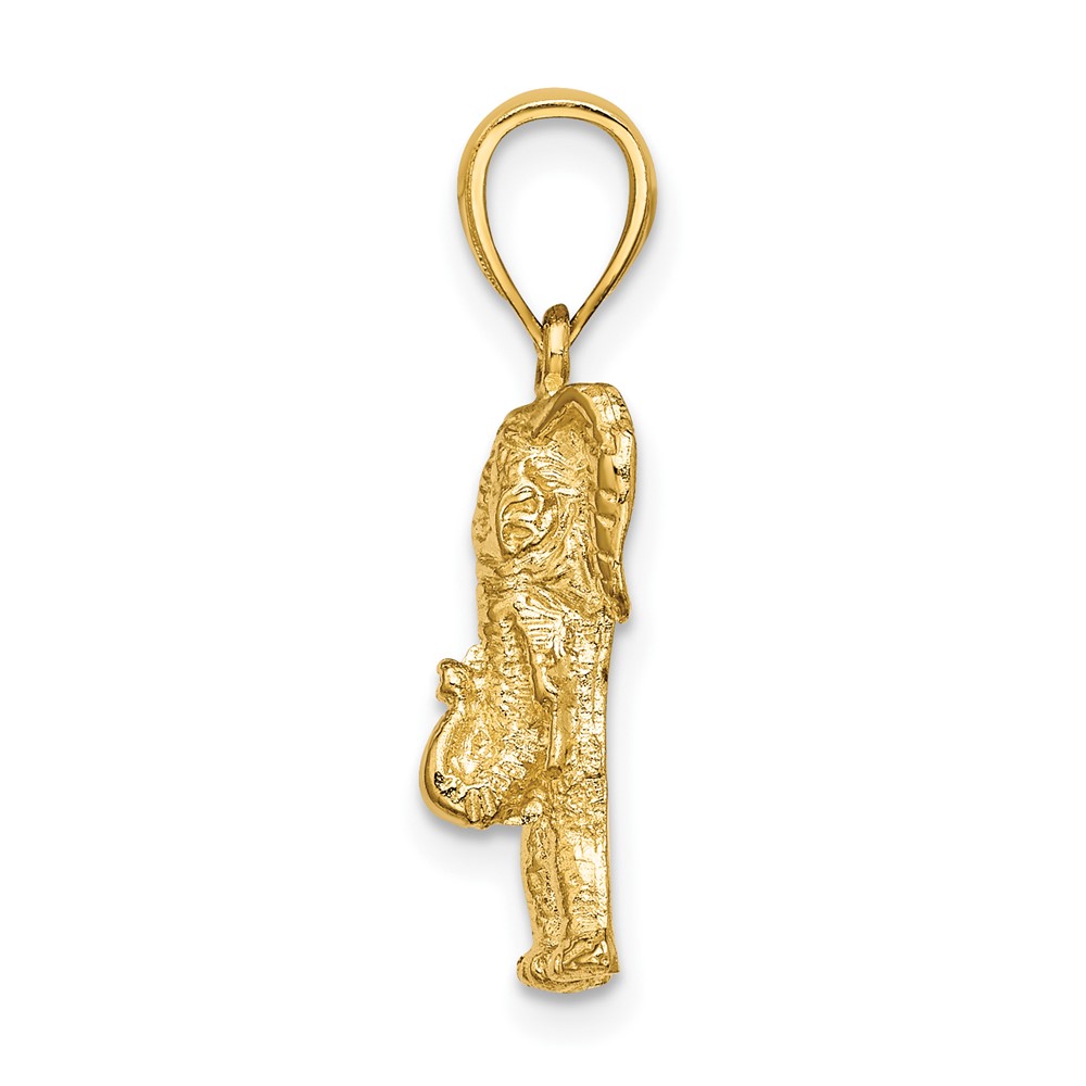 10K 2-D Elephant w/ Raised Trunk Charm (10K6533)