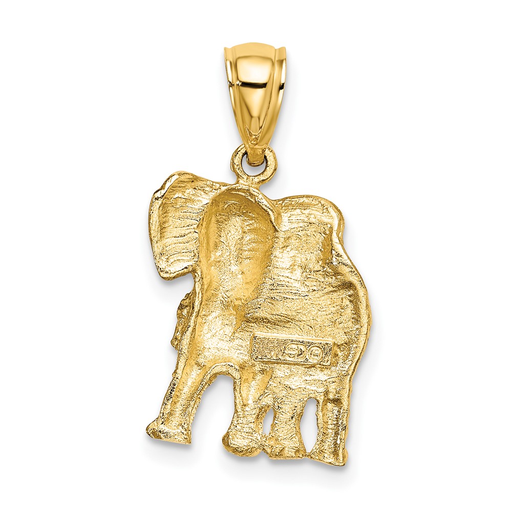 10K 2-D Elephant w/ Raised Trunk Charm (10K6533)